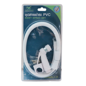 ชุดสายฉีดชำระ (พีวีซี) ALPHA BRAND สายยาว 1.2 เมตร สีขาว รุ่น BATHROOM004